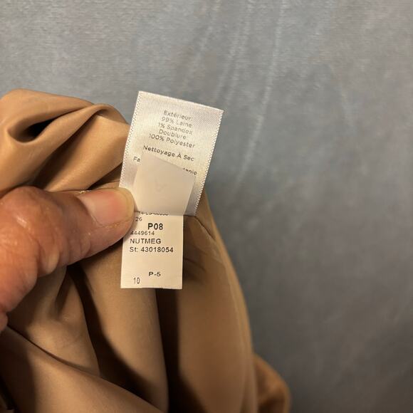 Talbots Skirt Tan Wool Blend Lined Zip Up Zipper Straight Pencil Preppy Office - Picture 12 of 13